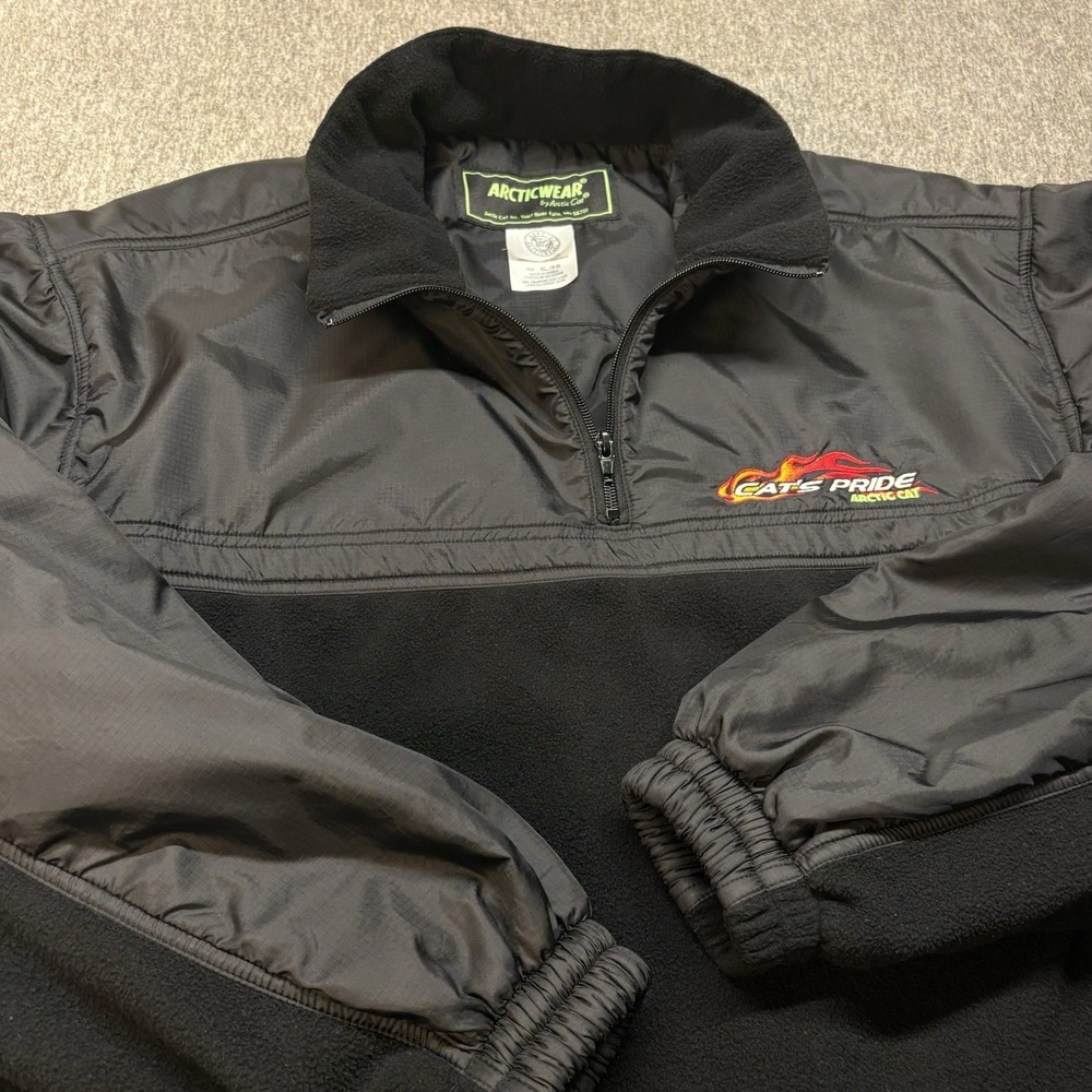 VTG Arctic Cat 1/4 Zip Pullover Men's XL Jacket Snowmobile Racing Arcticwear USA